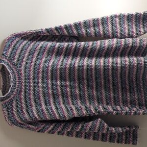 Sostanza Vintage woven knit L/S Crew sweater Top Sz L